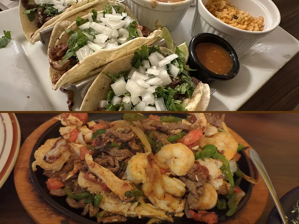 Interior view of a local Mexican restaurant.